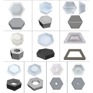 混凝土预制块护坡砖模具六棱块塑料模型六角空心砼植生六方块模