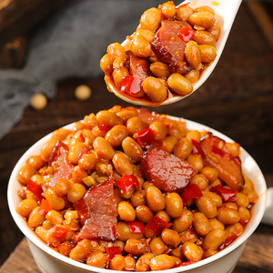 湖南特产香辣腊八豆腊肉农家自制正宗长沙豆瓣酱黄豆拌饭酱下饭菜