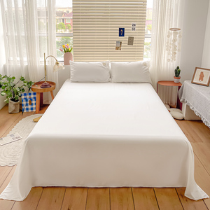 特价水洗棉单件床单纯白色酒店宾馆被单1.5米1.8床民宿单双人家用