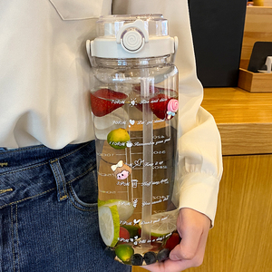塑料水杯大容量新款2024女高颜值夏季杯子便携学生运动水壶带吸管