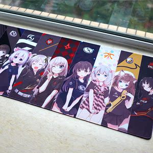 秋梨膏qck 长款 rog 败家之眼 shroud娘超大号加厚桌垫鼠标垫战队