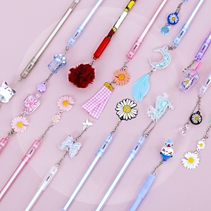 笔ins日系 少女心按压吊坠笔 网红笔写字文具神仙色女孩用笔教师情侣