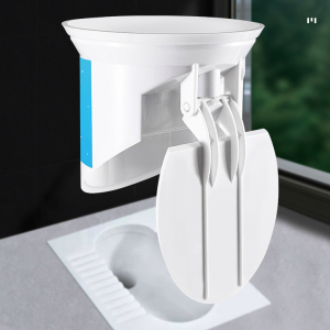 厕所防臭堵臭器 蹲坑防臭器全自动通用蹲便器盖子 蹲便池堵臭神器