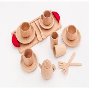 华德福玩具 过家家玩具 新厨具16件套 实木制作华德福玩具茶具