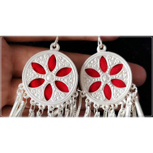 彝族首饰银耳环