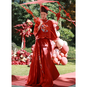 新中式敬酒服2024新款新娘中国风订婚结婚礼服裙女秀禾服婚服夏季