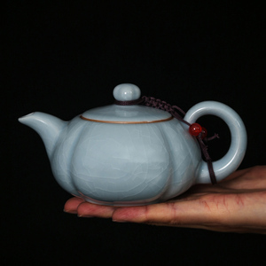 汝窑泡茶壶单壶陶瓷哥窑老式家用红茶大容量德化天青汝瓷功夫茶具