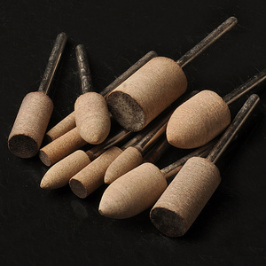 牛皮打磨头模具抛光轮翡翠玉石打磨抛光工具电钻小砂轮风磨笔钻头