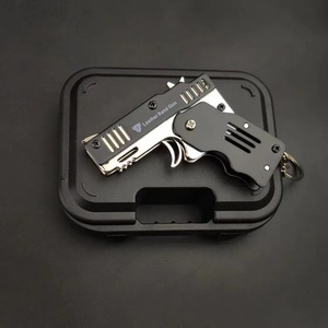 迷你皮弹枪可折叠橡皮筋枪金属皮筋枪连发威力超大男孩儿童玩具.