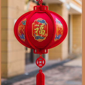 新年装饰灯笼挂饰绒布创意家用室内客厅春节过年装饰场景布置挂件