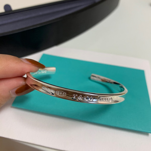 tiffany1837系列开口手镯女925纯银蒂芙尼情侣手环情人节礼物