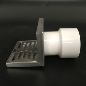 304不锈钢同层侧排地漏阳台墙排式pvc50管40/63/75墙壁墙角边下水