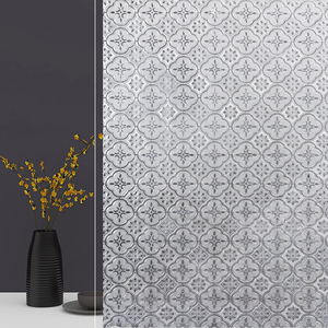 复古海棠花玻璃贴纸高端窗花纸防隐私防窥免胶窗户贴膜透光不透人