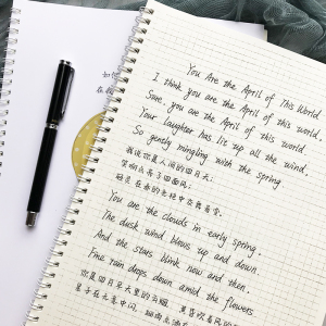 英文手写连笔奶酪体中文斜体英语字帖初高中大学生练字本网红临摹
