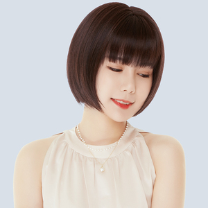 假发女短发真发波波头短直发真人发全头套式混丝自然