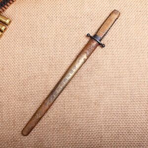 民国老物件 梅花铜鞘中正剑黄埔军校毕业赠送佩剑 随身短剑未开刃