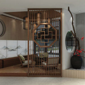 定制现代新中式实木镂空格栅隔断屏风花格进门入户客厅遮挡装饰墙