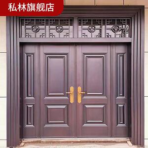 锌合金别墅大门双开门铸铝门家用乡村子母四开门农村自建房进户门