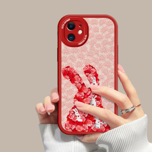 适用于苹果11手机壳iphone11pro玫瑰兔子pg11promax女新款a2223镜头