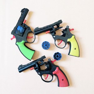 小塑料砸炮枪火炮子纸炮枪左轮玩具怀旧儿童玩具枪砸响炮不可发射