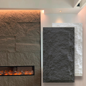 0013681331243sxs淘宝深灰色仿石头材料卧室大规格pu石材轻奢床头