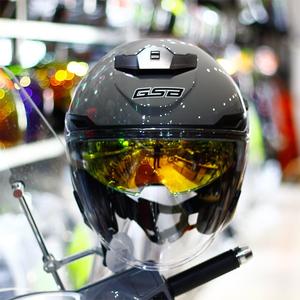 gsb摩托车头盔半盔男夏季双镜片个性酷半覆式机跑街车轻便式四季