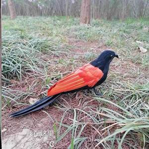 新款仿真红毛鸡假媒红毛鸡模型羽毛户外用品c田园园林展示模型摆