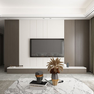 现代轻奢硬包电视背景墙木饰面影视墙客厅沙发装饰实木格栅护墙板