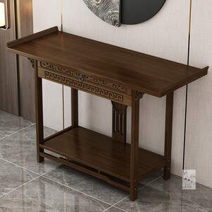 供桌摆件家用供奉佛寺庙观音神像供台香火台小香案香炉神.台桌