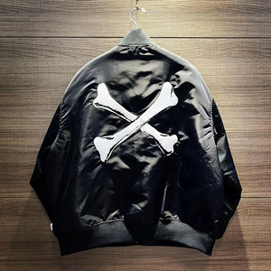 黑旗 wtaps 21aw骨头刺绣ma1飞行夹克棉服日系宽松棒球服外套情侣