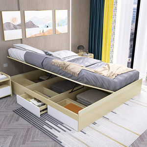 双人床主卧大尺寸2米3榻榻米厢式高箱体落地无床头气动高压储物床