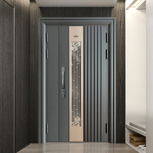众帝入户门家用通风门密码指纹锁别墅大门轻奢智能防盗子母门中门