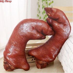 毛绒布艺类玩具猪蹄抱枕火腿玩偶猪肘腊肉毛绒靠垫腊肉搞笑整蛊玩