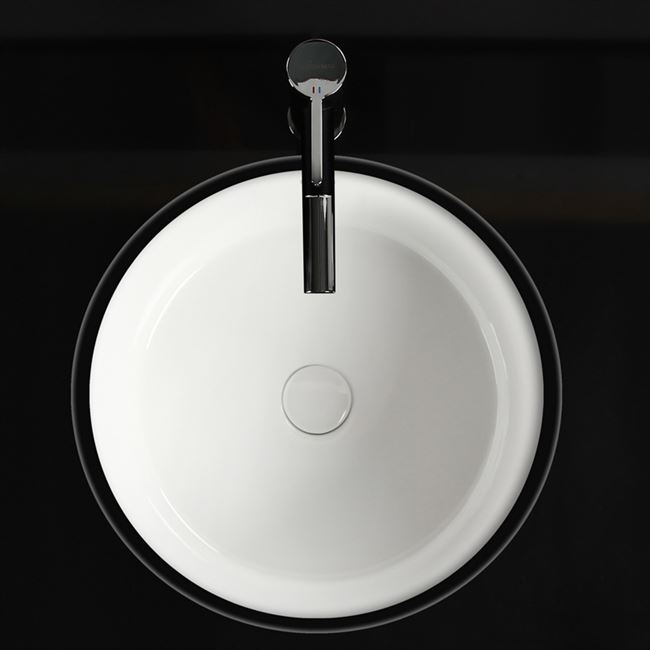 直径40cm400宽纯圆形台下盆阳台洗手盆台盆嵌入式陶瓷洗脸盆45cm