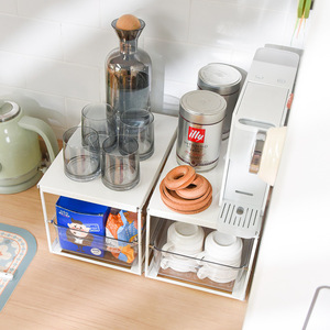抽屉式咖啡机置物架子用吧台胶囊茶包糖包储存咖啡角纸杯收纳盒