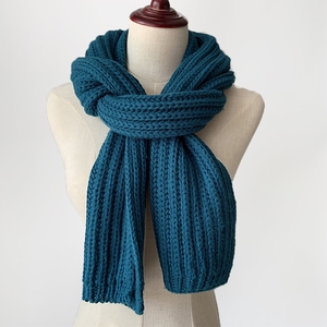 粗针织线纯色毛线围巾