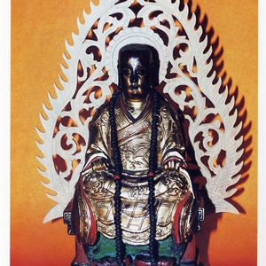 定制普庵祖师画像 水晶摆台 卷轴挂画 相纸塑封 禅师神像 佛像画