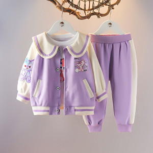 婴幼儿秋装0-1-3岁女宝宝棒球服外套装女童小童洋气春秋婴儿衣服