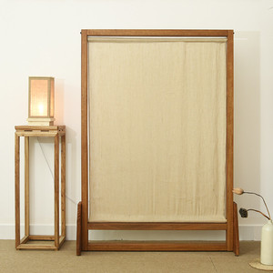 复古实木布屏风