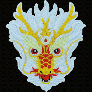 龙刺绣布贴国潮风中大号自粘装饰贴羽绒服破洞无痕修复衣服补丁贴