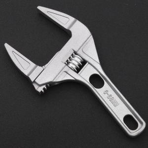 暖气阀门专用扳手水暖安装铝合金卫浴扳手多功能活动扳手短柄大开