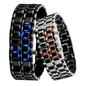 定制厂家现货时尚韩版超酷LED电子表学生链条一代熔岩手表可