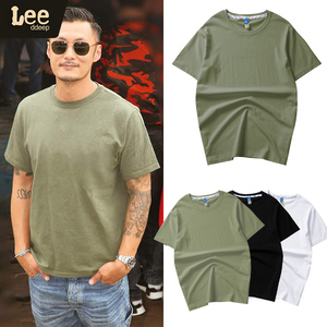 leeddeep联名余文乐明星同款短袖t恤男夏季潮牌纯棉圆领纯色体恤