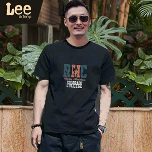 leeddeep余文乐明星同款短袖男宽松t恤潮流港风宽松夏季纯棉上衣