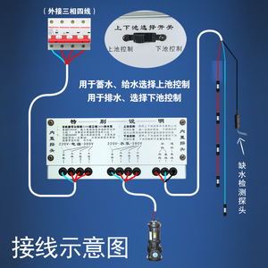 三相水泵智能水位控制器全自动传感器380v水塔上水浮球液位开关