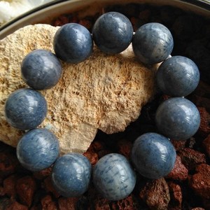 小乔珠宝蓝珊瑚手链手串原色单圈6-20mm佛珠古朴珊瑚石玉男女礼品