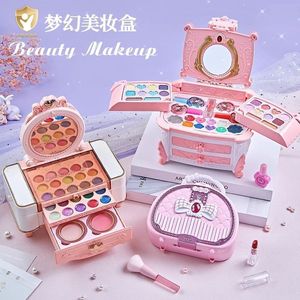 跨境儿童化妆品彩妆套装手提箱化妆盒女孩公主生日礼物玩具美妆盒