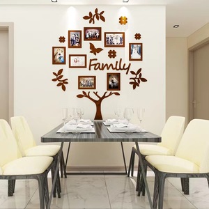 家庭成长树照片墙面装饰儿童房间卧室布置创意个性3d立体墙壁贴画