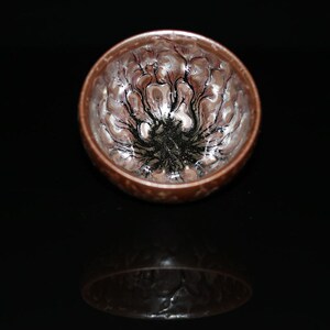 李盏堂 曹斌钵口茶树盏 建阳建盏窑变茶杯复古功夫主人杯