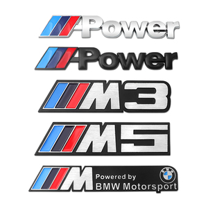 适用宝马BMW车标M标power叶子板侧标3系5系X1X3X4X5X6金属车标贴
